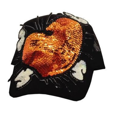 Cap Heart #16, hand-sewn sequins decoration on trucker cap, unique size, unique piece